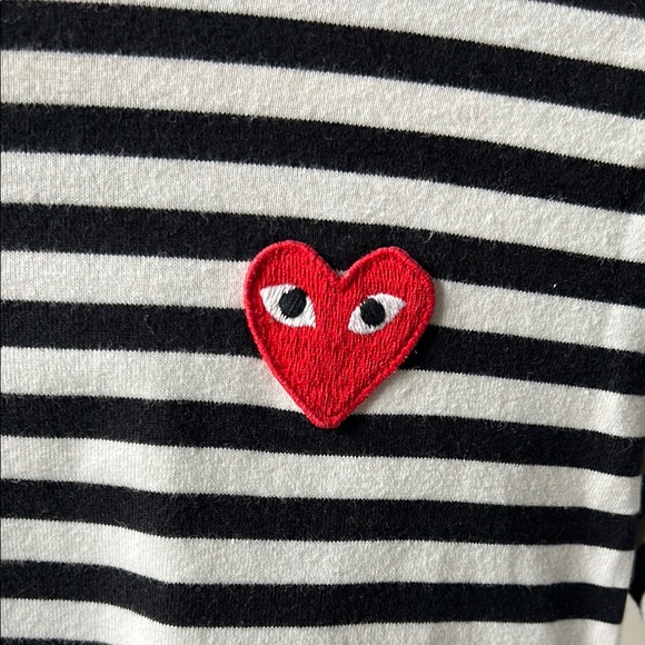 Comme des Garçons PLAY Black & White Striped Shirt, S - Picture 5 of 8